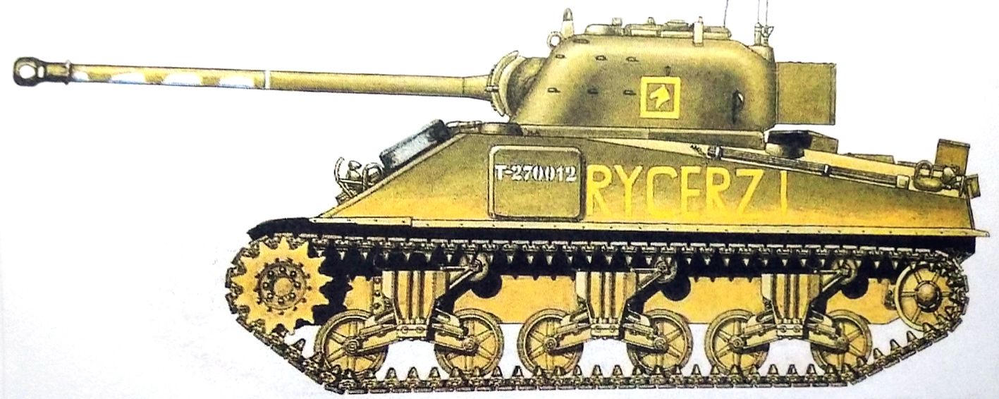 1945年8月,荷兰战场,波兰第1装甲师第24团的一辆编号「T-270012」的「谢尔曼·萤火虫」MK.ⅠC坦克。