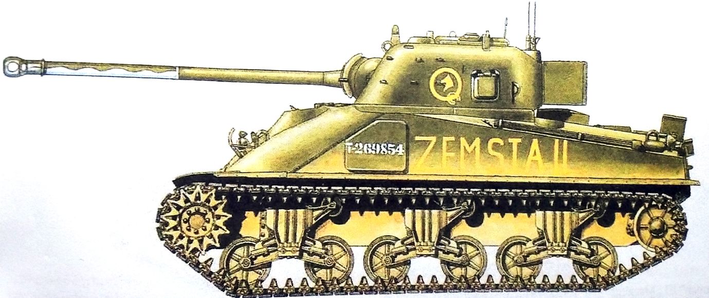 1945年春,意大利战场,波兰第1枪骑兵团第3中队,编号「T-269854」的一辆「谢尔曼·萤火虫」MK.ⅠC坦克。