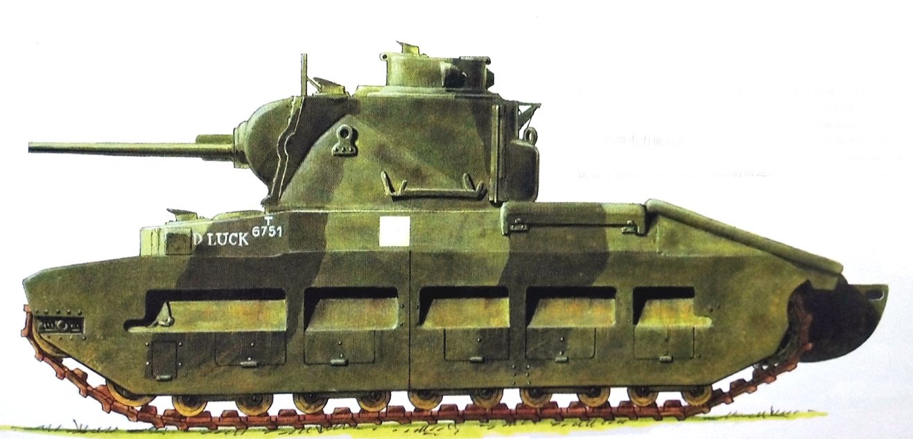 1940年5月,在法国战场,隶属英国远征军第7皇家坦克团的一辆马蒂尔达Ⅱ型(A12)步兵坦克,坦克车体涂有的白色方块象征坦克的国籍。