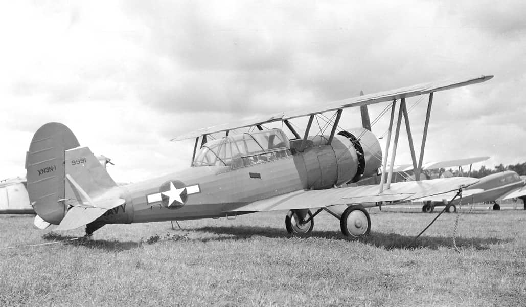仅此一架的 XN3N-1 原型机(编号:BuNo 9991)。该机搭载的是一台莱特 J-5 星型发动机。