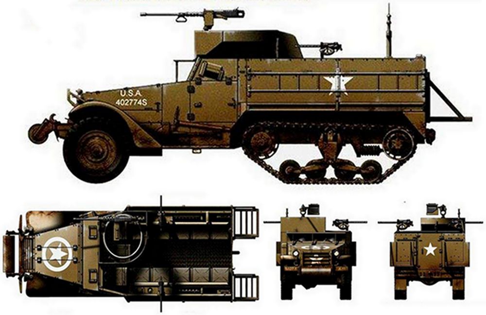 M3A2半履带装甲车四视图