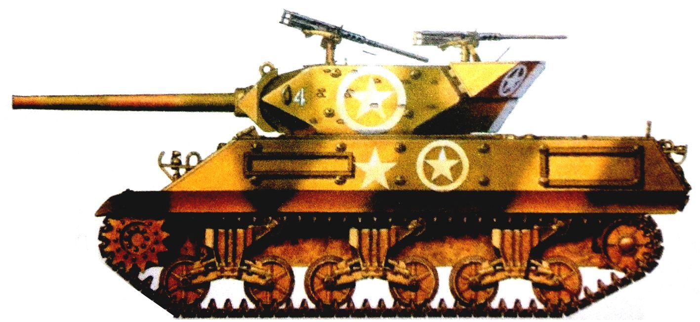 1944年5月,「安齐奥登陆」(位于罗马东南偏南的第勒尼安海岸,1944年1月22日盟军在此登陆)期间,美军第601坦克歼击营的一辆M10坦克歼击车。
