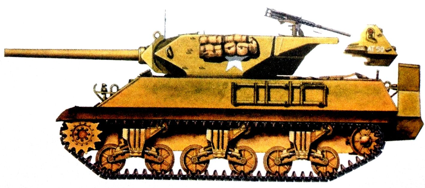 1945年1月,「菲律宾战役」期间,美军第632坦克歼击营在莱特岛的一辆M10坦克歼击车。