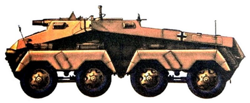 Sdkfz 233型轮式（8轮）装甲炮车